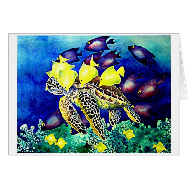 Sköldpadda på lokalvårdstationen hälsningskort (Framsidan Horizontal)