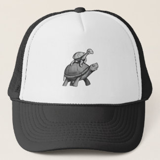 Sköldpadda rider på sköldpadda keps