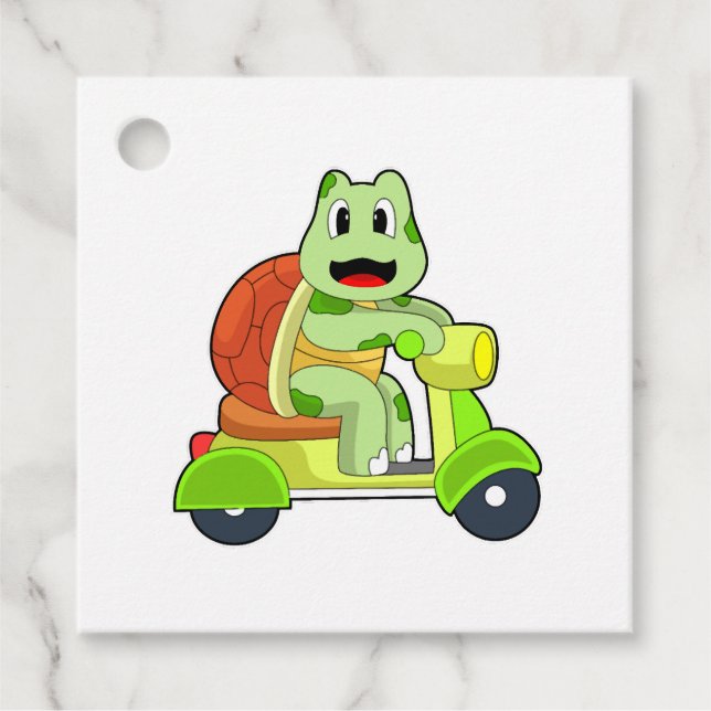 Sköldpadda Scooter Gåvor Etiketter (Framsida)