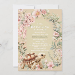 Sköldpadda Sköldpaddsflicka Baby Shower Inbjudningar