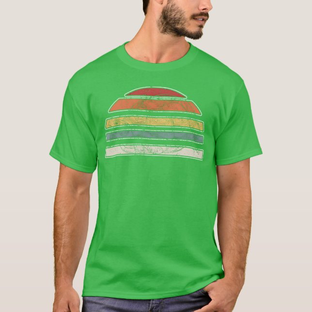 Sköldpadda Solnedgång 70s Djurvän T Shirt (Framsida)