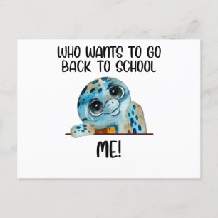 sköldpadda som vill åka till back to school vykort