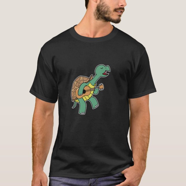 Sköldpadda spelar gitarr t shirt (Framsida)