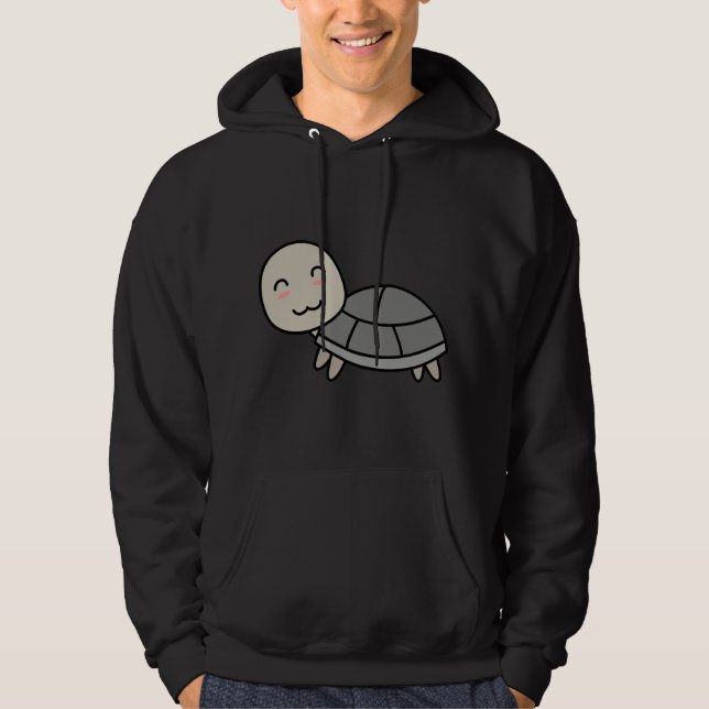 Sköldpadda tecknad djur hoodie (Framsida)