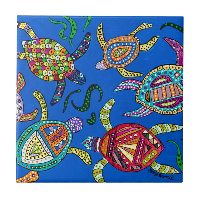 Sköldpadda Time Kakelplatta (Framsidan)