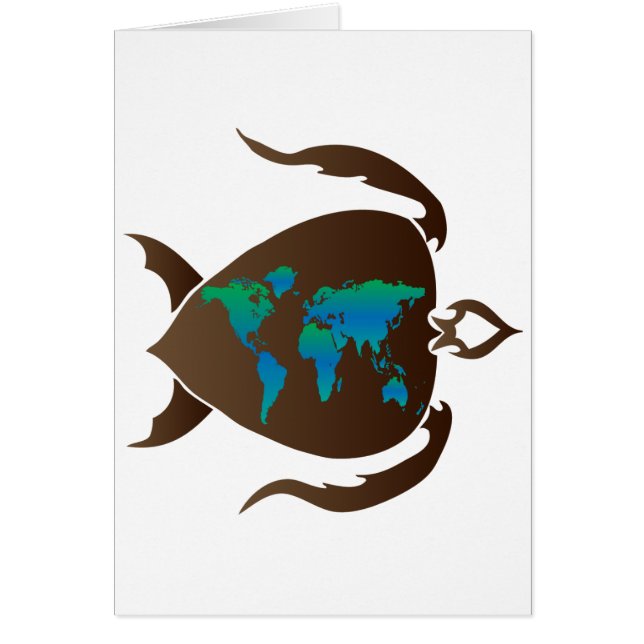 Sköldpadda-värld Hälsningskort (Framsidan)