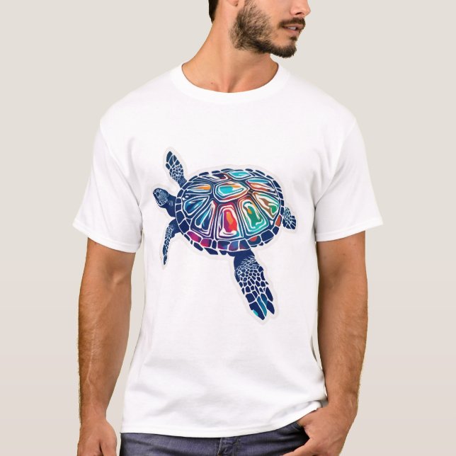 Sköldpadda Vattensköldpadda T Shirt (Framsida)