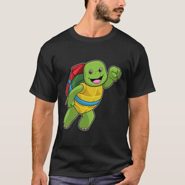 sköldpadda vid flygningen med Rocket T Shirt (Framsida)