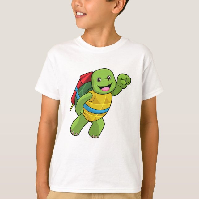 sköldpadda vid flygningen med Rocket T Shirt (Framsida)