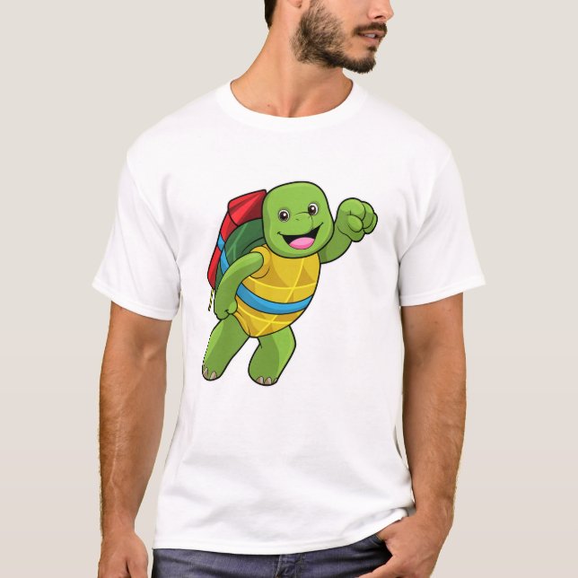 sköldpadda vid flygningen med Rocket T Shirt (Framsida)