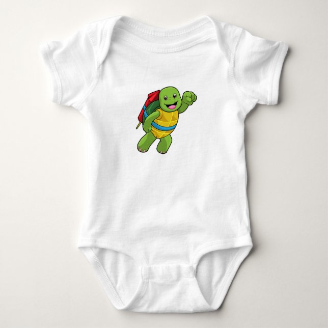 sköldpadda vid flygningen med Rocket T Shirt (Framsida)