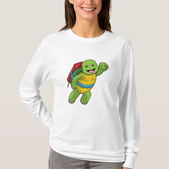 sköldpadda vid flygningen med Rocket T Shirt (Framsida)