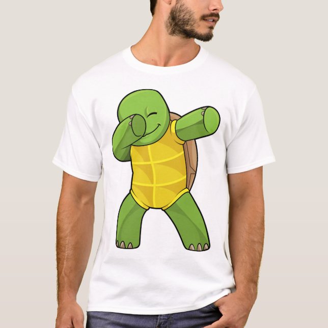 Sköldpadda Vid Hip Hop Dans Dab T Shirt (Framsida)