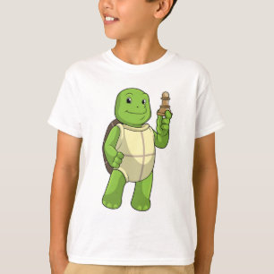 Sköldpadda vid schack med schackpjäs bonde t shirt