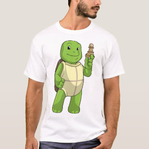 Sköldpadda vid schack med schackpjäs bonde t shirt