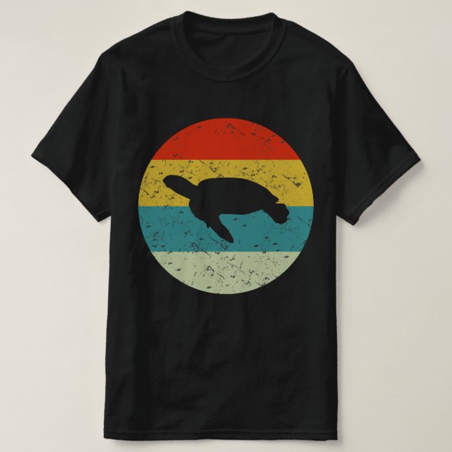 sköldpadda, vintage silhouette 70s t shirt (Design framsida)