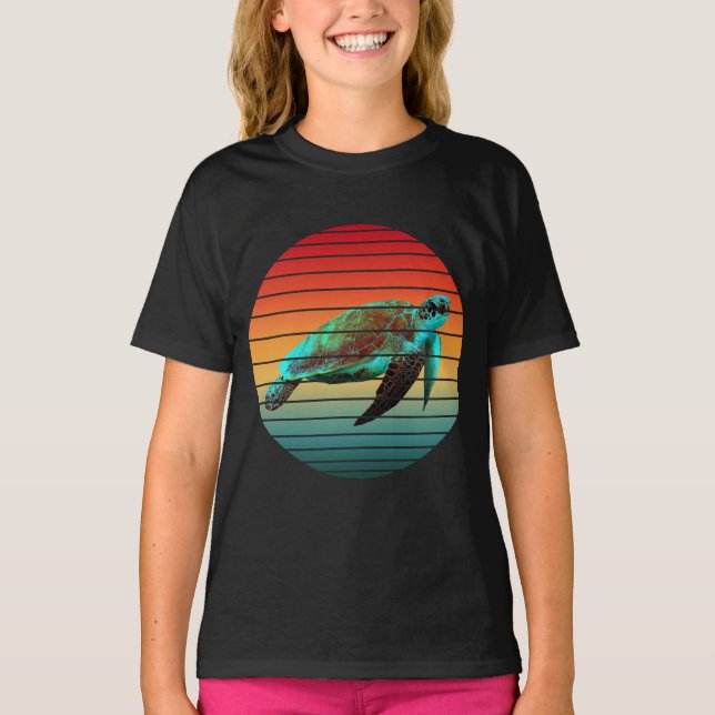 sköldpadda vintage   t shirt (Framsida)