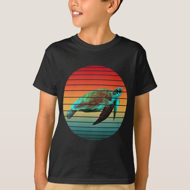 sköldpadda vintage   t shirt (Framsida)