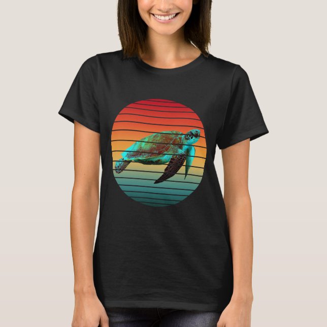 sköldpadda vintage   t shirt (Framsida)
