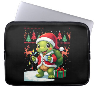 Sköldpadda Xmas Ljus Fula Tomte Sköldpadda Jul Tan Laptop Fodral