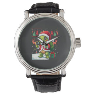 Sköldpadda Xmas Ljusslingor Fula Tomte Sköldpadda Armbandsur