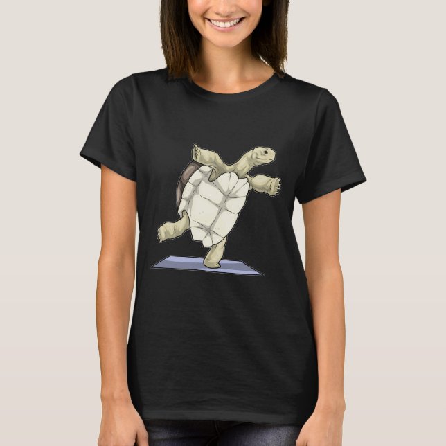 Sköldpadda Yoga Fitness Gymnastik T Shirt (Framsida)