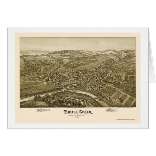 Sköldpaddabäck, panorama- karta för PA - 1897 Hälsningskort