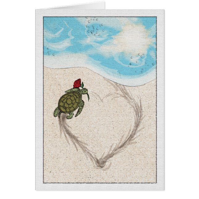 Sköldpaddakärlek Hälsningskort (Framsidan)
