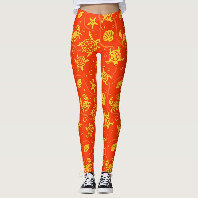 Sköldpaddamönster Leggings (Framsida)