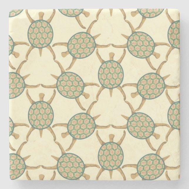 Sköldpaddamönster Stenunderlägg (Framsidan)