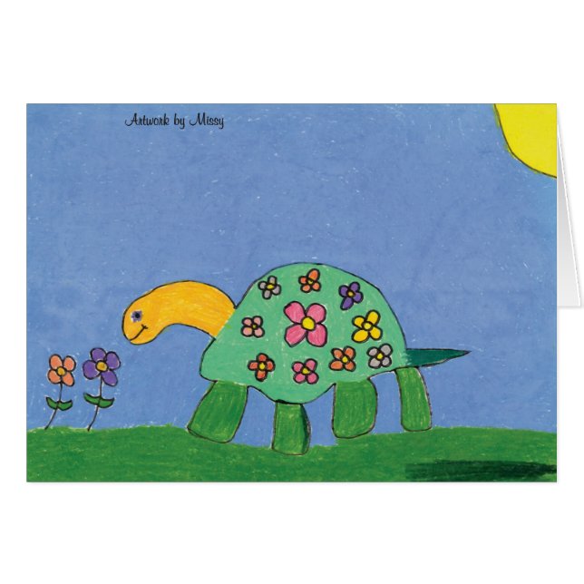 Sköldpaddan driver kortet hälsningskort (Framsidan Horizontal)