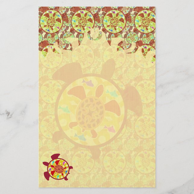 Sköldpaddan inom sköldpadda flammar brevpapper (Framsida)