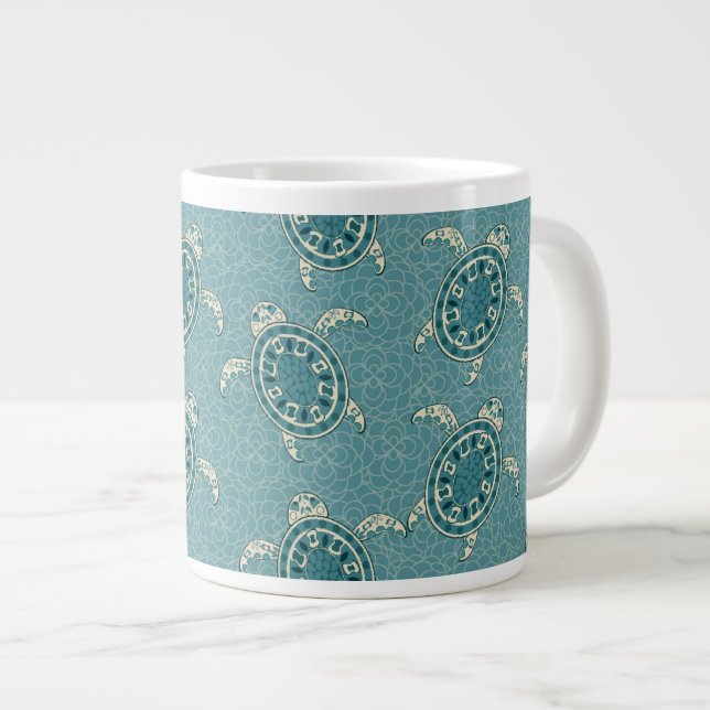 sköldpaddans bakgrund jumbo mugg (Framsida höger)
