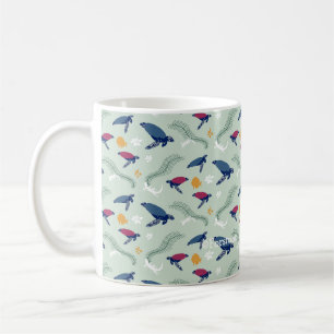 Sköldpaddasimma med fiskmönsterdesignen v2 kaffemugg