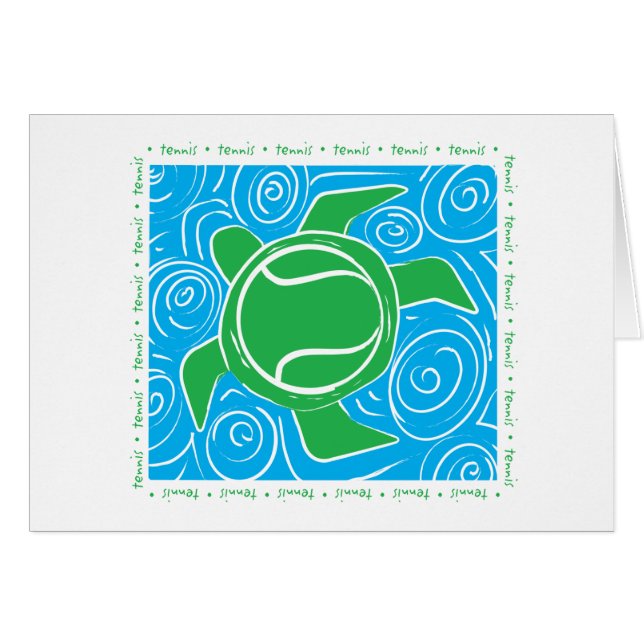 Sköldpaddastrandtennis Hälsningskort (Framsidan Horizontal)