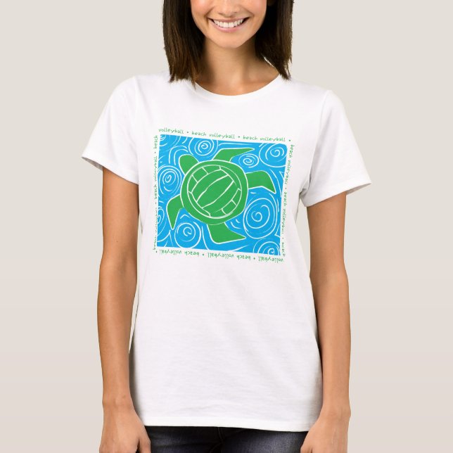 Sköldpaddastrandvolleyboll T-shirt (Framsida)