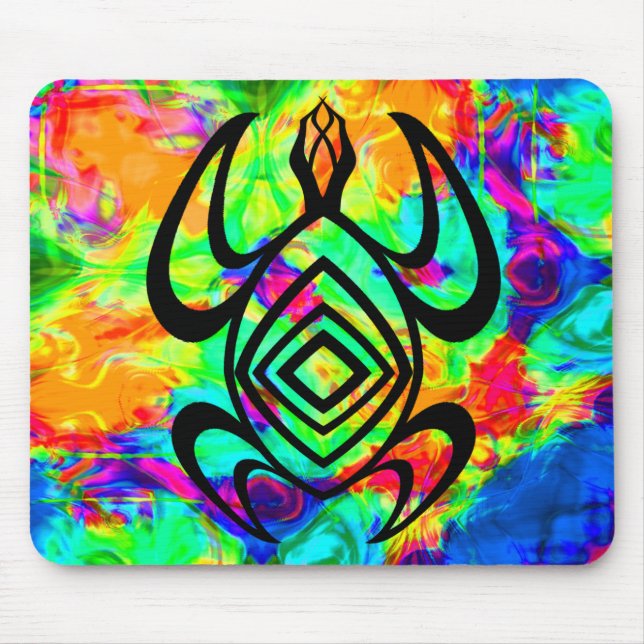 Sköldpaddasymmetri Tiedye Mousepad Musmatta (Framsidan)