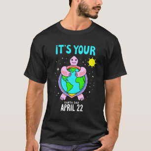 Sköldpaddesign för jordens dag 22 april för naturä t shirt