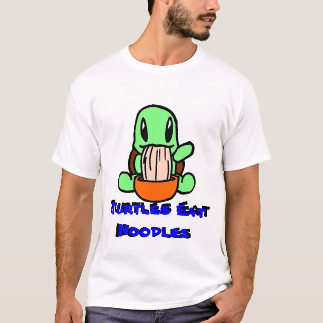 Sköldpaddor äter nudlar tee shirt (Framsida)