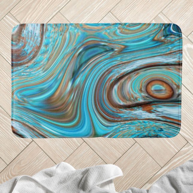 sköldpaddor av sköldpaddor av lantbruksväxter badrumsmatta (farmhouse teal blue Woodgrain turquoise swirls Bath Mat)