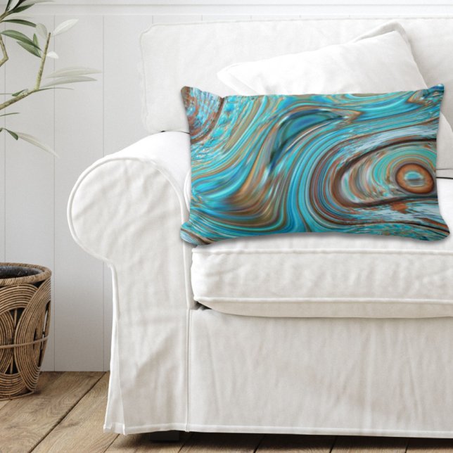 sköldpaddor av sköldpaddor av lantbruksväxter lumbarkudde (farmhouse teal blue Woodgrain turquoise swirls Lumbar Pillow)