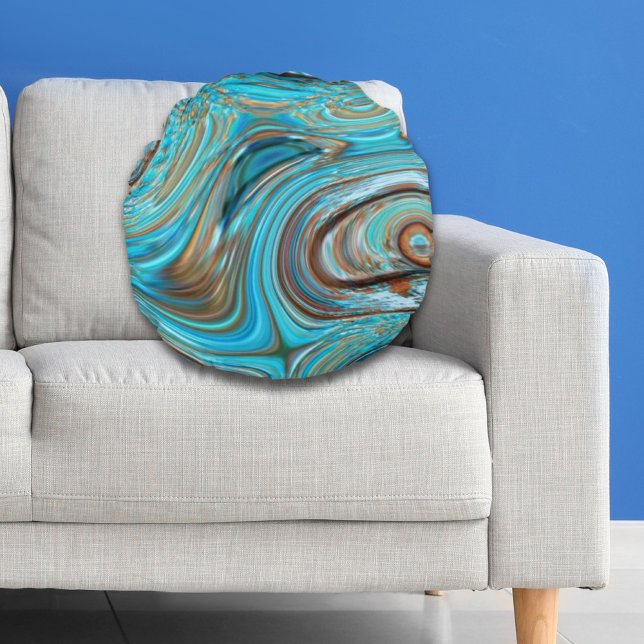 sköldpaddor av sköldpaddor av lantbruksväxter rund kudde (farmhouse teal blue Woodgrain turquoise swirls Round Pillow)
