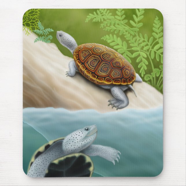 Sköldpaddor Mousepad för DiamondbackTerrapin Musmatta (Framsidan)