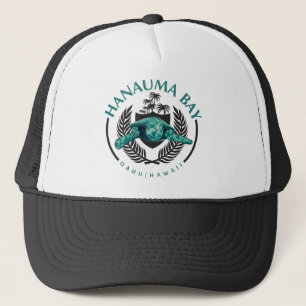 Sköldpaddor på den Hanauma fjärden Oahu Hawaii Truckerkeps
