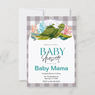 Sköldpadds-Babyshower-inbjudan Inbjudningar