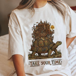 Sköldpadds Bibliotek Slott Ta Din Tid Konst T Shirt