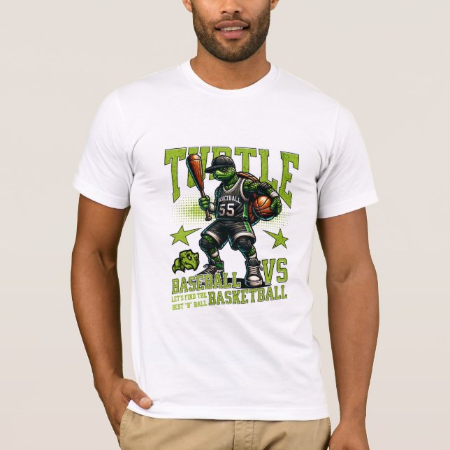 sköldpadds korgboll spel t shirt (Framsida)