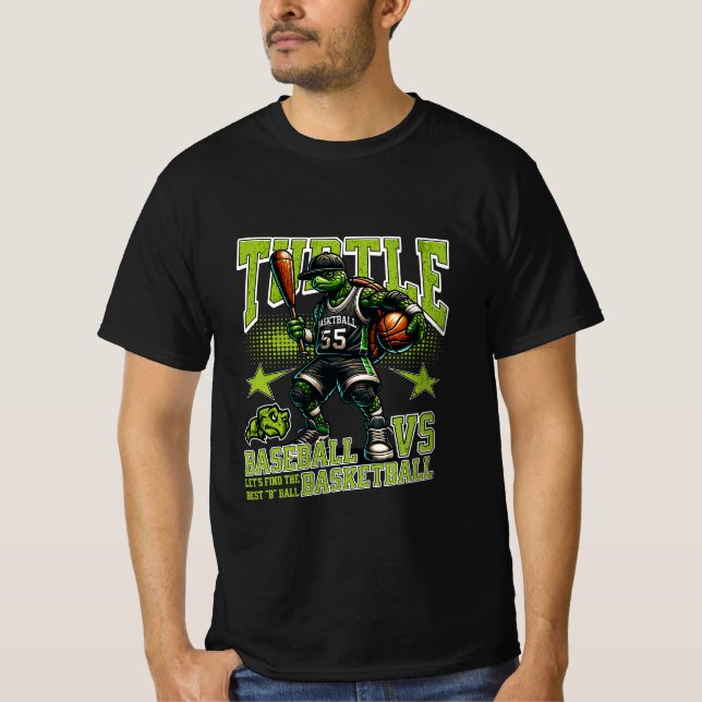 sköldpadds korgboll spel t shirt (Framsida)