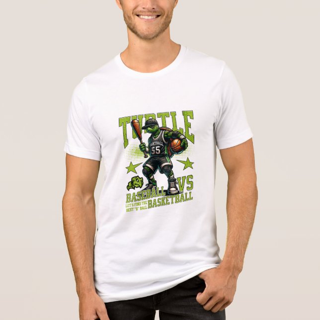 sköldpadds korgboll spel t shirt (Framsida)