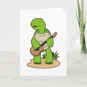 Sköldpadds Musiker Gitarr Musik Kort